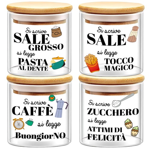 Set barattoli vetro sale - set,