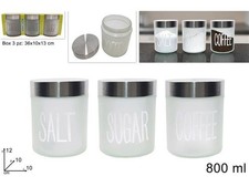 Set 3 Barattoli Vetro Satinato